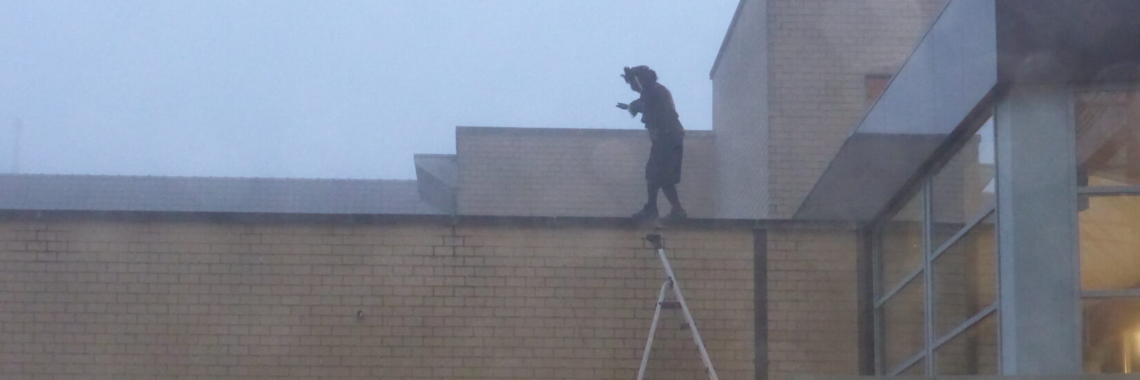 Piet op het dak.